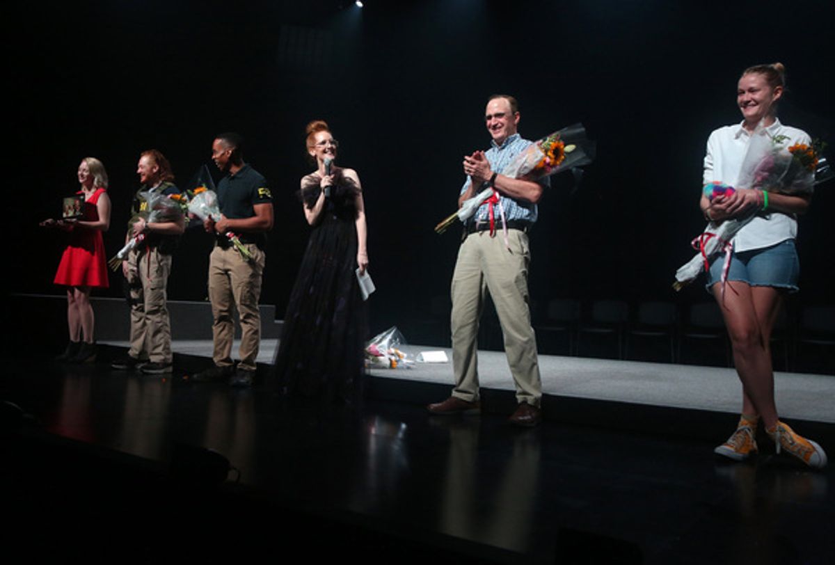 NEW YORK, NEW YORK - OCTOBER 11: Brittany Winner, Becca Blackwell, Will Cobbs, Tina Satter, Pete Simpson, Emily Davis  at 