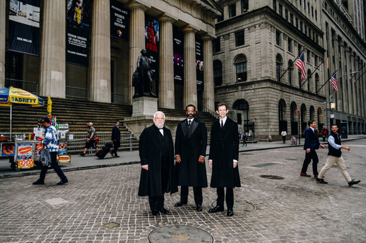 The Lehman Trilogy cast at Photos: THE LEHMAN TRILOGY Cast Members Ring the Closing Bell at the New York Stock Exchange
