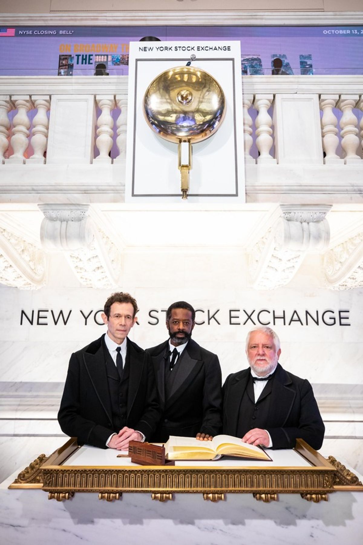 The Lehman Trilogy cast at Photos: THE LEHMAN TRILOGY Cast Members Ring the Closing Bell at the New York Stock Exchange