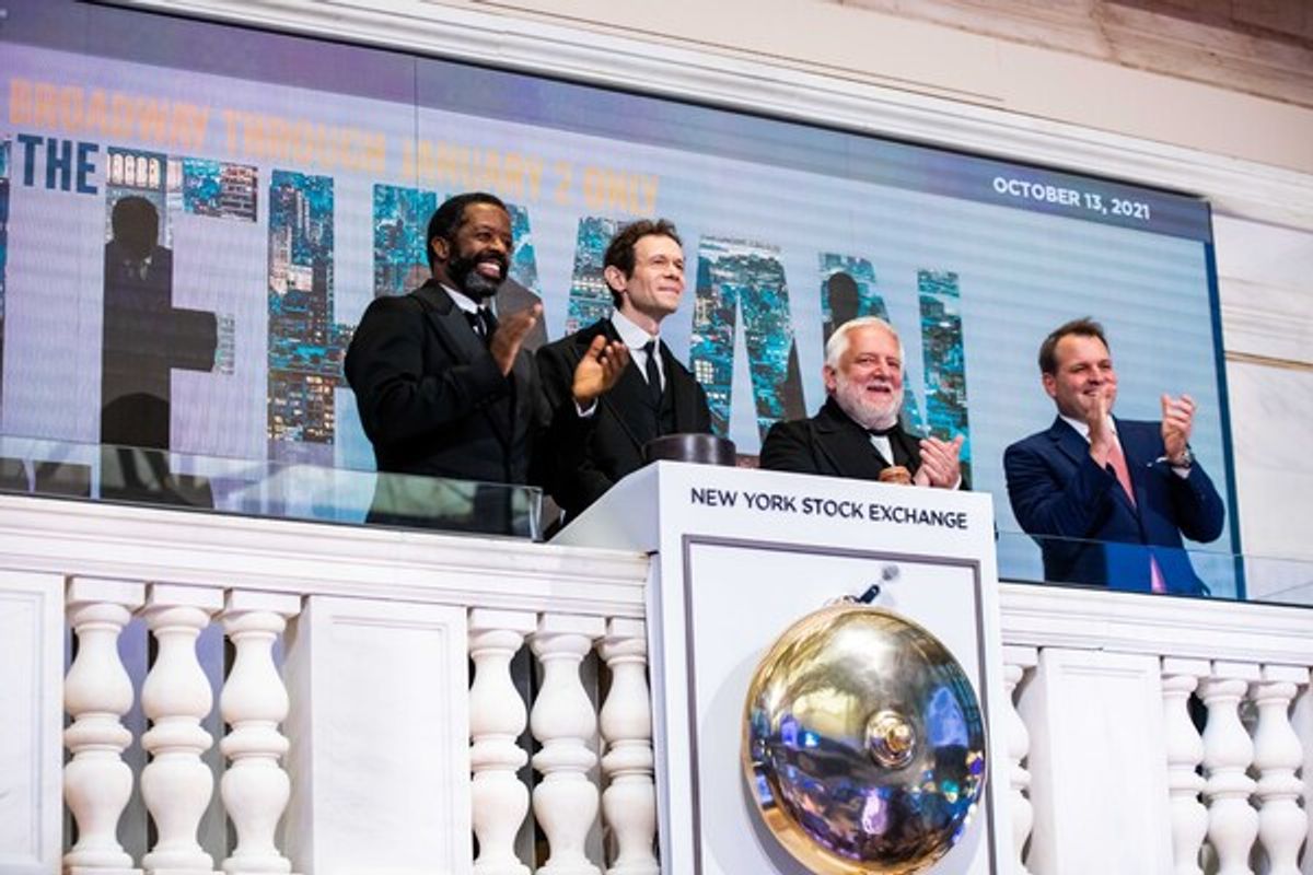 The Lehman Trilogy cast at Photos: THE LEHMAN TRILOGY Cast Members Ring the Closing Bell at the New York Stock Exchange