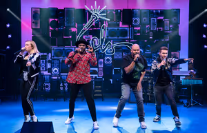 Kaila Mullady, Wayne Brady, James Monroe Iglehart, Andrew Bancroft, and Kurt Crowley Photo