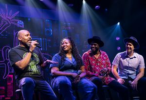 James Monroe Iglehart, Aneesa Folds, Wayne Brady, and Anthony Veneziale Photo