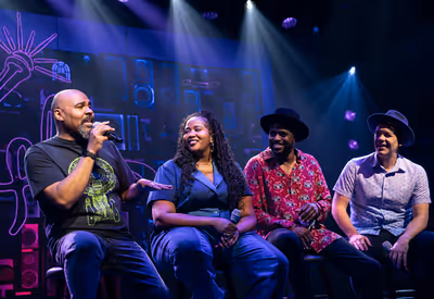 James Monroe Iglehart, Aneesa Folds, Wayne Brady, and Anthony Veneziale Photo