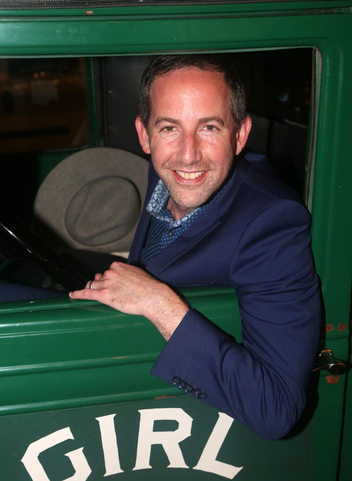xxxNEW YORK, NEW YORK - OCTOBER 13: Aaron Lustbader poses at the Re-Opening Night of 'Girl From The North Country' on Broadway at The Belasco Theatre on October 13, 2021 in New York City. (Photo by Bruce Glikas/Getty Images) at 