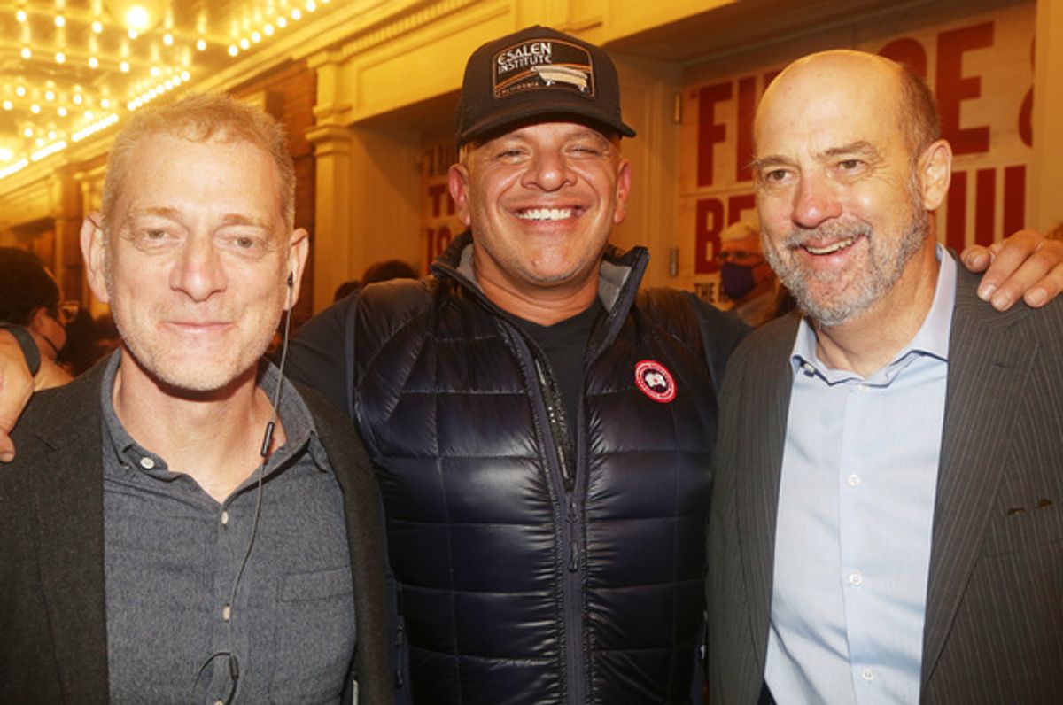 NEW YORK, NEW YORK - OCTOBER 13: (L-R) David Binder, Mark Subias and Anthony Edwards  at 