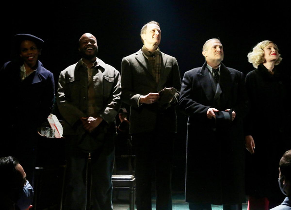 NEW YORK, NEW YORK - OCTOBER 13: (L-R) Chelsea Lee Williams, Matthew Frederick Harris, Todd Almond, Marc Kudisch and Luba Mason  at 