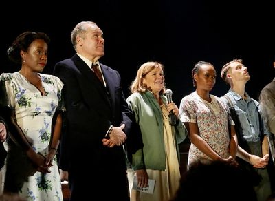 NEW YORK, NEW YORK - OCTOBER 13: (L-R) Jeannette Bayardelle, Jay O. Sanders, Mare Win Photo