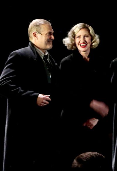 NEW YORK, NEW YORK - OCTOBER 13: Marc Kudisch and Luba Mason  Photo