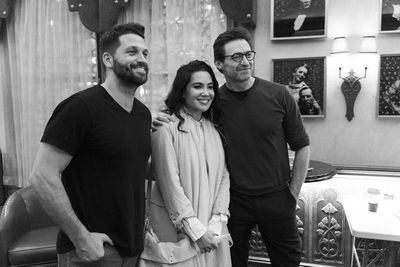 Brett Tutor, Natalie Mendoza & Hugh Jackman Photo