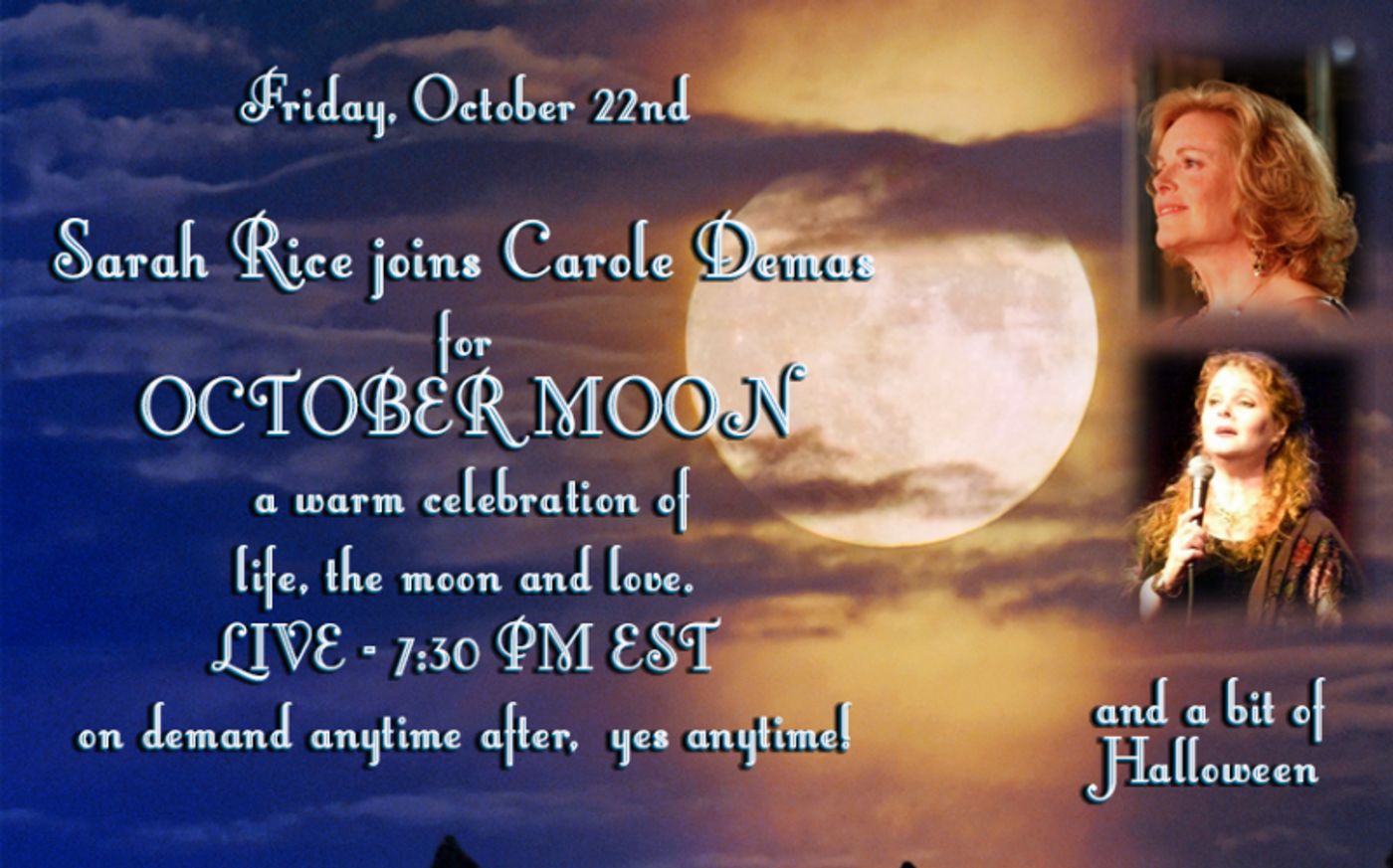 LIVE FROM SKYLIGHT RUN Begins Second Season with Carole Demas & Sarah Rice Show October 22  Image