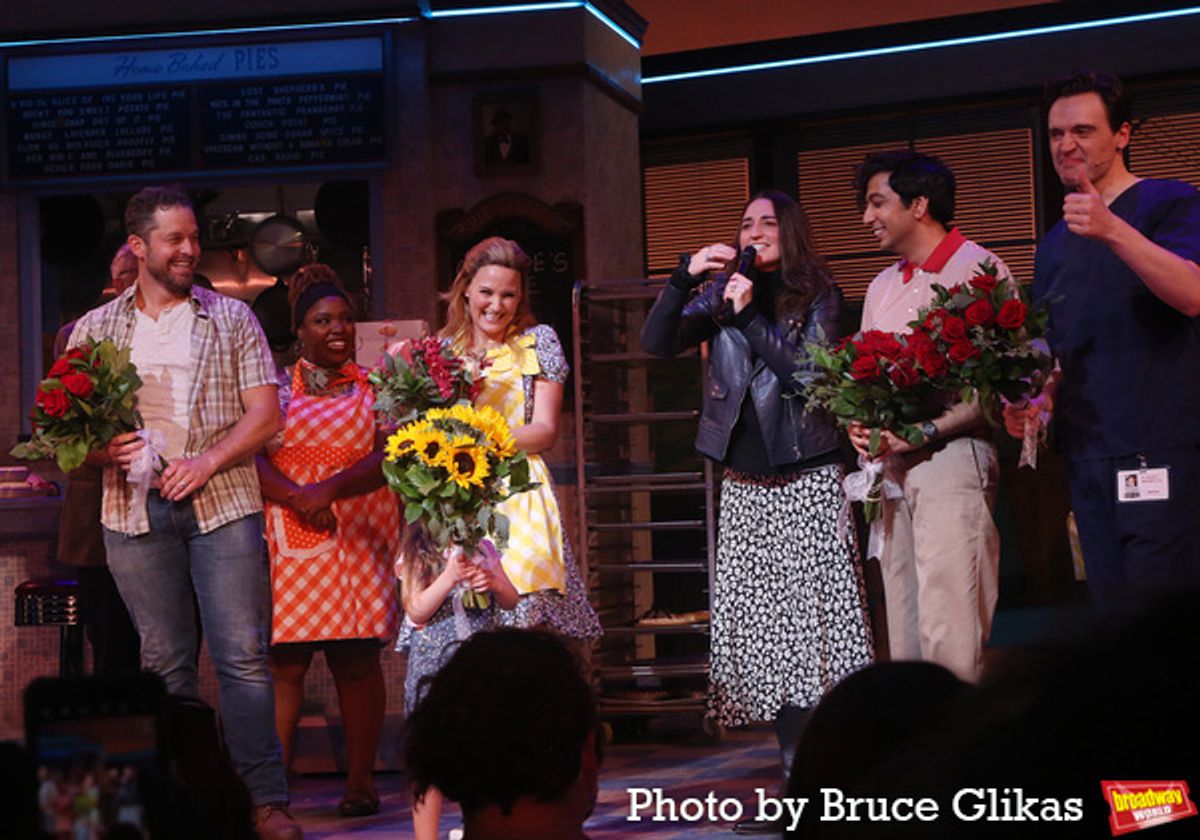 Ben Thompson, Maiesha McQueen, Jennifer Nettles, Sara Bareilles, Nik Dodani and Erich Bergen at 