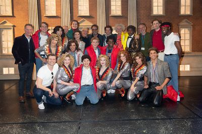 Bob Gale and Huey Lewis with the company Photo