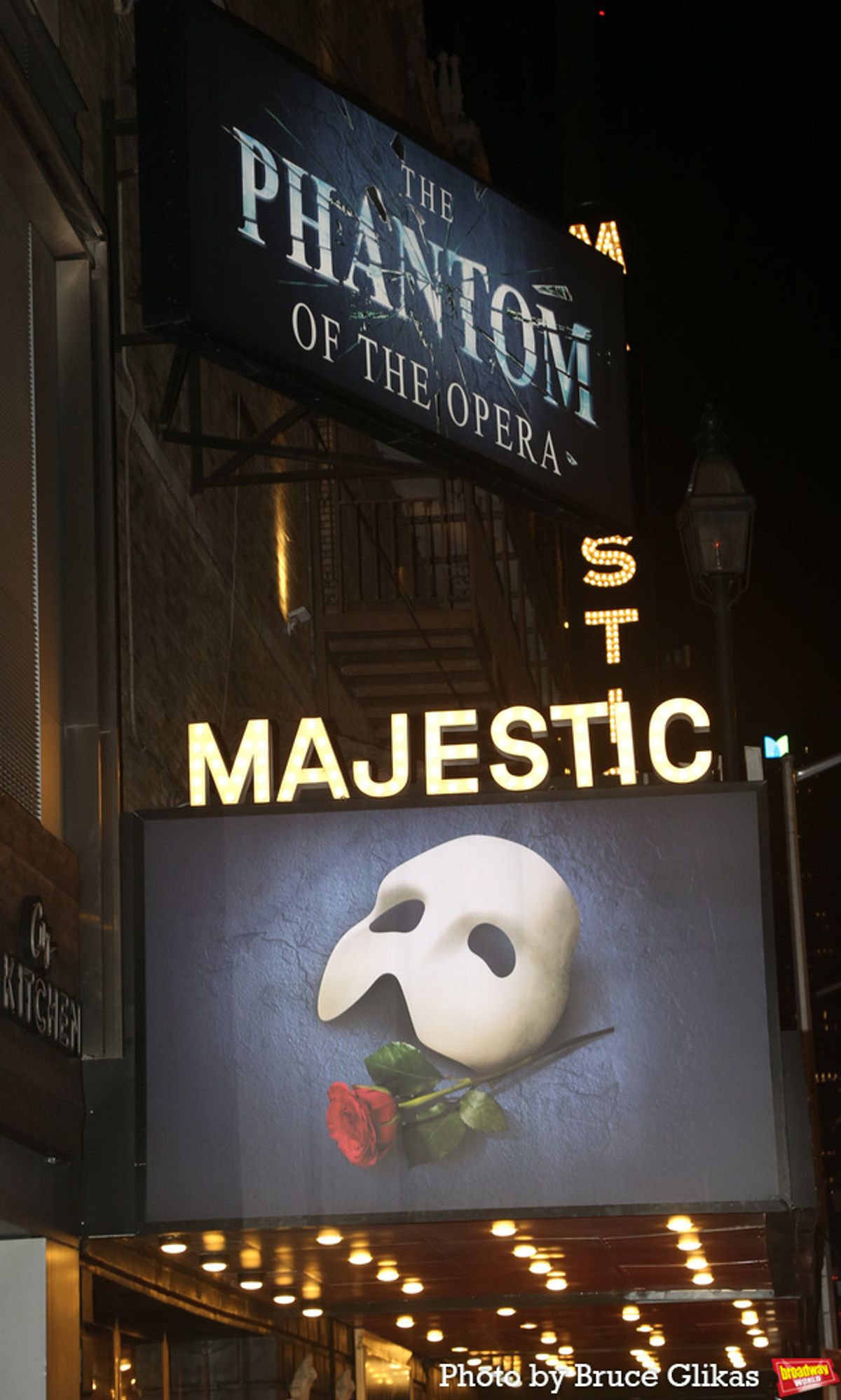 Signage at The Majestic Theater at Photos: THE PHANTOM OF THE OPERA Celebrates Reopening Night with DJ, Andrew Lloyd Webber!