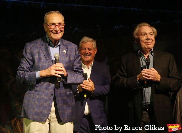 New York Senator Chuck Schumer, Sir Cameron Mackintosh and Lord Andrew Lloyd Webber Photo