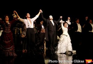 John Riddle, Ben Crawford and Megan Picerno and the cast Photo