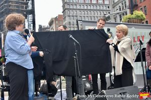 Klea Blackhurst and Marilyn Made getting ready to unveil the new street sign @ BroadwayWorld Klea Blackhurst and Marilyn Made getting ready to unveil the new street sign Photo