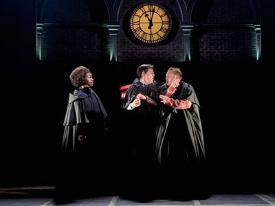 Michelle Gayle (Hermione Granger), Jamie Ballard (Harry Potter) and Thomas Aldridge ( Photo