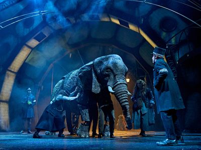 Elephant puppet and Peter Duchene Photo