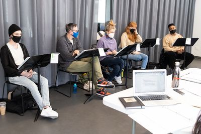 Will Connolly, Erik Lochtefeld, Erin Markey, Evangeline Young, and Bryce Michael Wood Photo