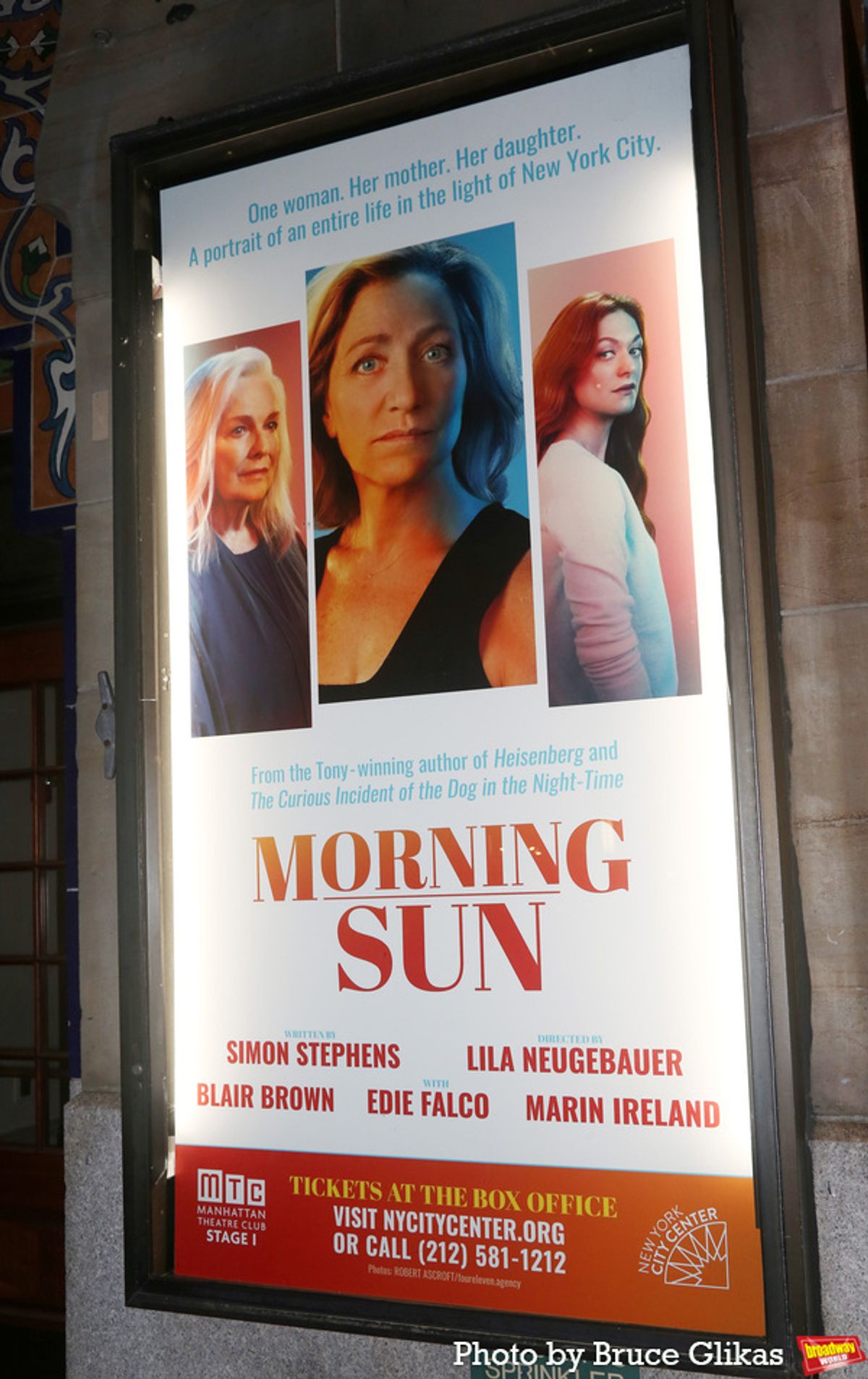 Signage at Manhattan Theatre Club/New York City Center at Photos: Go Inside Opening Night of MTC's MORNING SUN