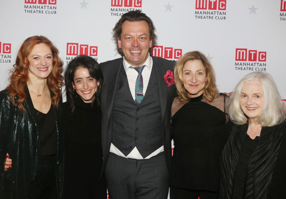 Marin Ireland, Lila Neugebauer, Simon Stephens, Edie Falco and Blair Brown at 