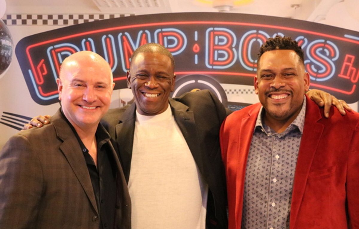  Porchlight Music Theatre Artistic Director Michael Weber with PUMP BOYS & DINETTES Music Director Robert Reddrick and Director Daryl Brooks  at 