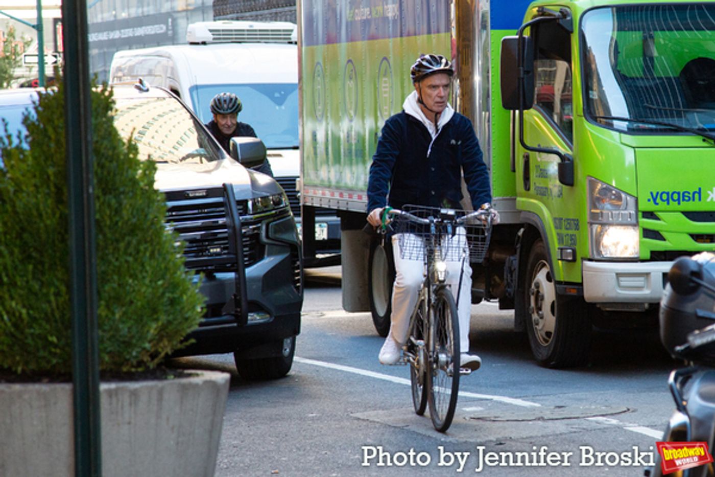 Photos: Senator Chuck Schumer Joins David Byrne for a Bike Ride to AMERICAN UTOPIA  Image
