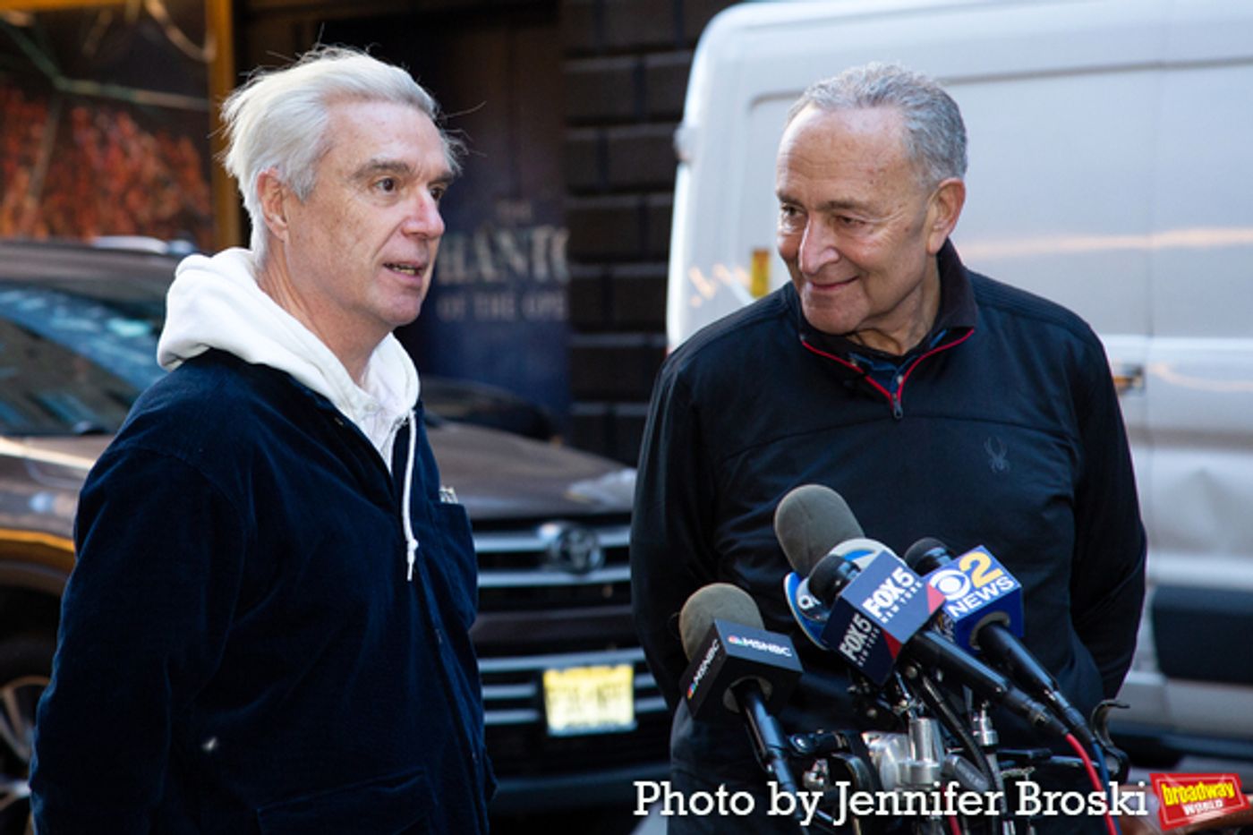 Photos: Senator Chuck Schumer Joins David Byrne for a Bike Ride to AMERICAN UTOPIA  Image