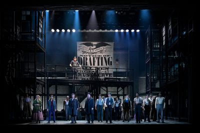 Kevin Dennis, John Dossett, A.J. Shively, and ensemble Photo