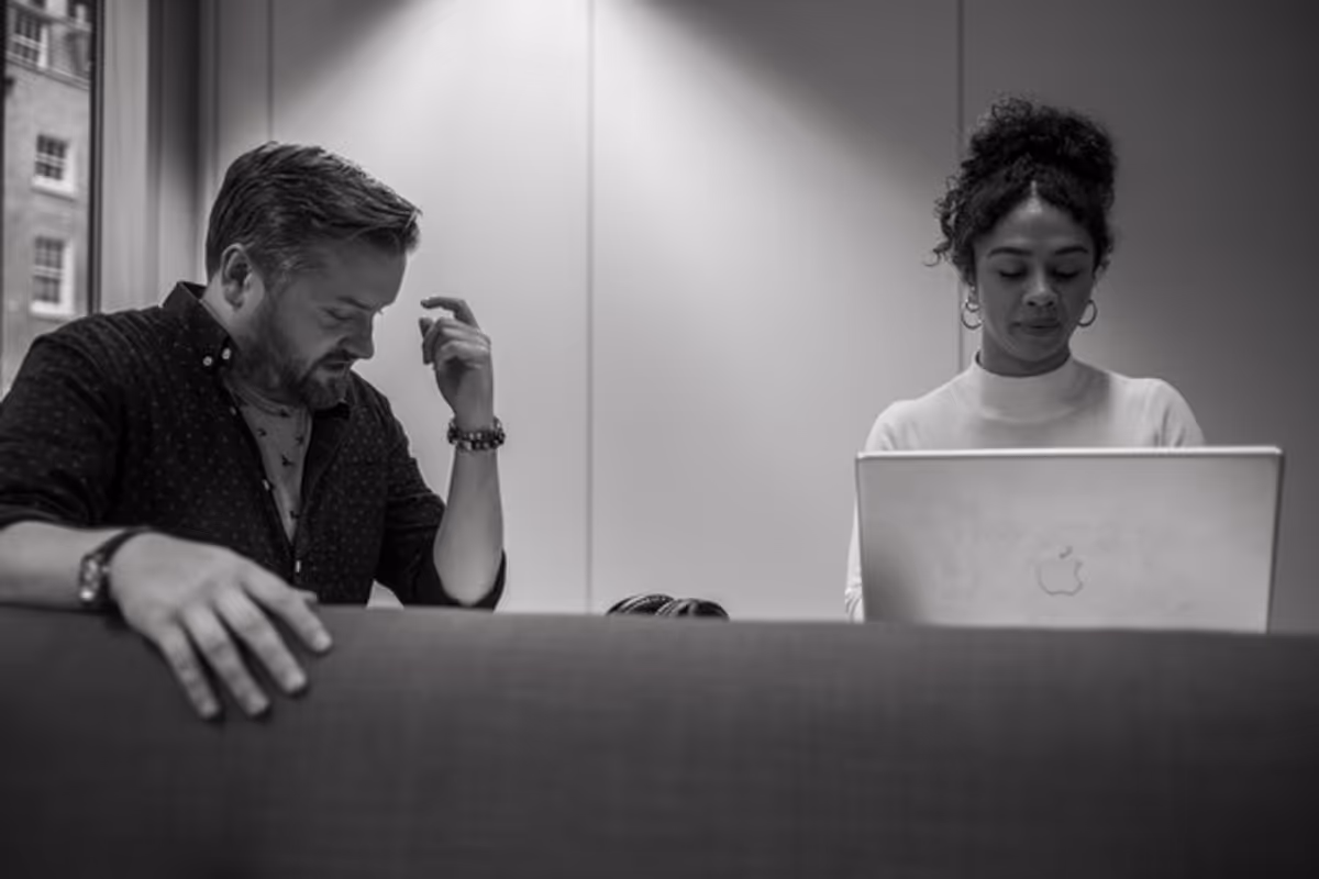 Jacoba Williams and Derek Murphy at Photos: In Rehearsal for LOVE DANCE at Chiswick Playhouse