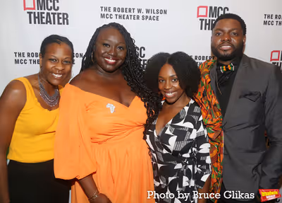 Shiro Kihagi, Playwright Jocelyn Bioh, Marsha Regis and Yao Dogbe Photo