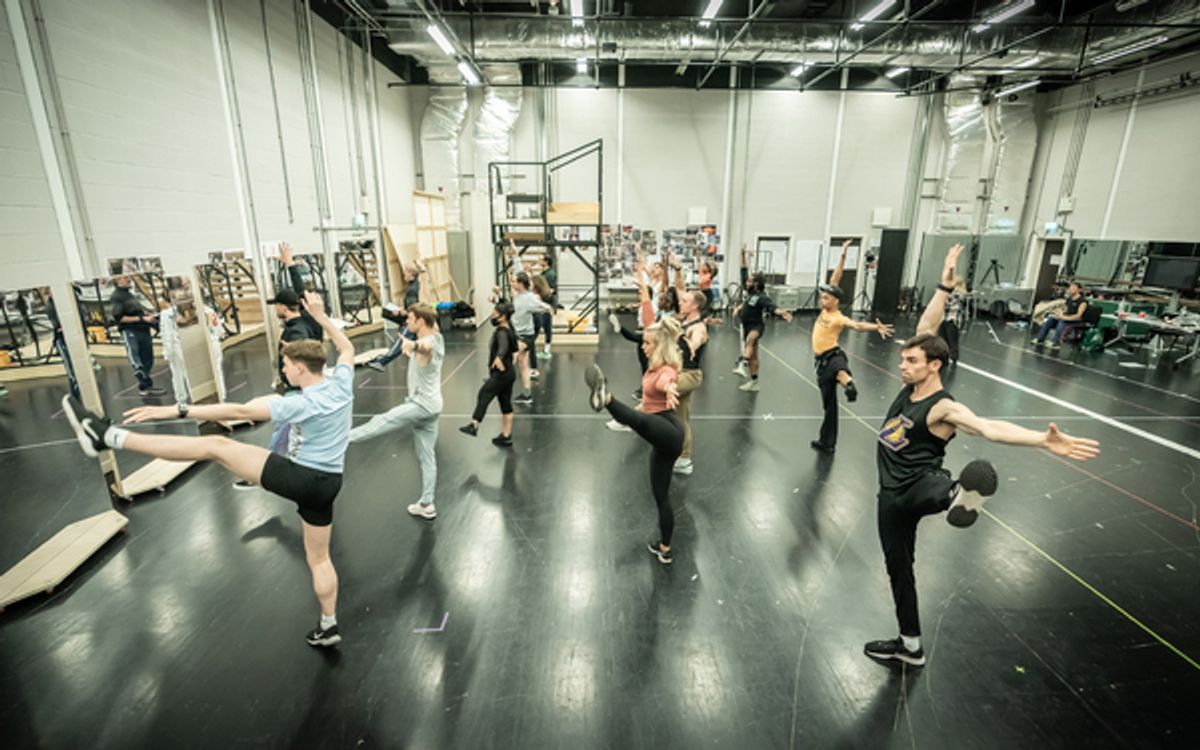 The cast at Photos: Go Inside Rehearsals for A CHORUS LINE at Curve Theatre