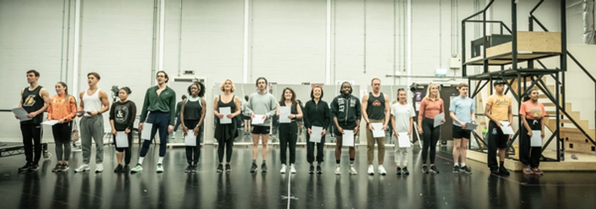 The cast at Photos: Go Inside Rehearsals for A CHORUS LINE at Curve Theatre