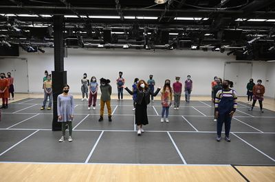ANNIE LIVE! -- "Dance Rehearsal" -- Pictured: (l-r) Andrea McArdle visits with "young Photo