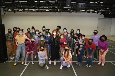 ANNIE LIVE! -- "Dance Rehearsal" -- Pictured: (l-r) Andrea McArdle visits with "young Photo