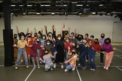 ANNIE LIVE! -- "Dance Rehearsal" -- Pictured: (l-r) Andrea McArdle visits with "young Photo