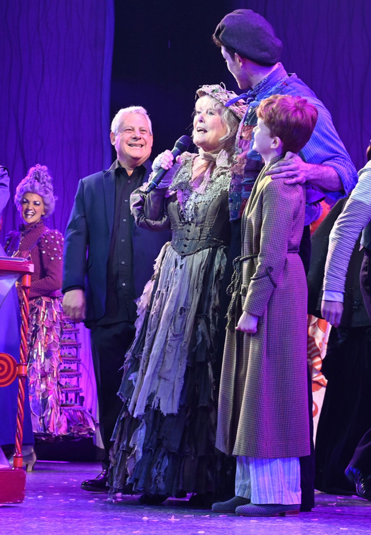 Sir Cameron Mackintosh, Petula Clark, Charlie Stemp and Logan Clark  at 