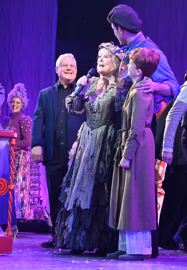 Sir Cameron Mackintosh, Petula Clark, Charlie Stemp and Logan Clark  Photo