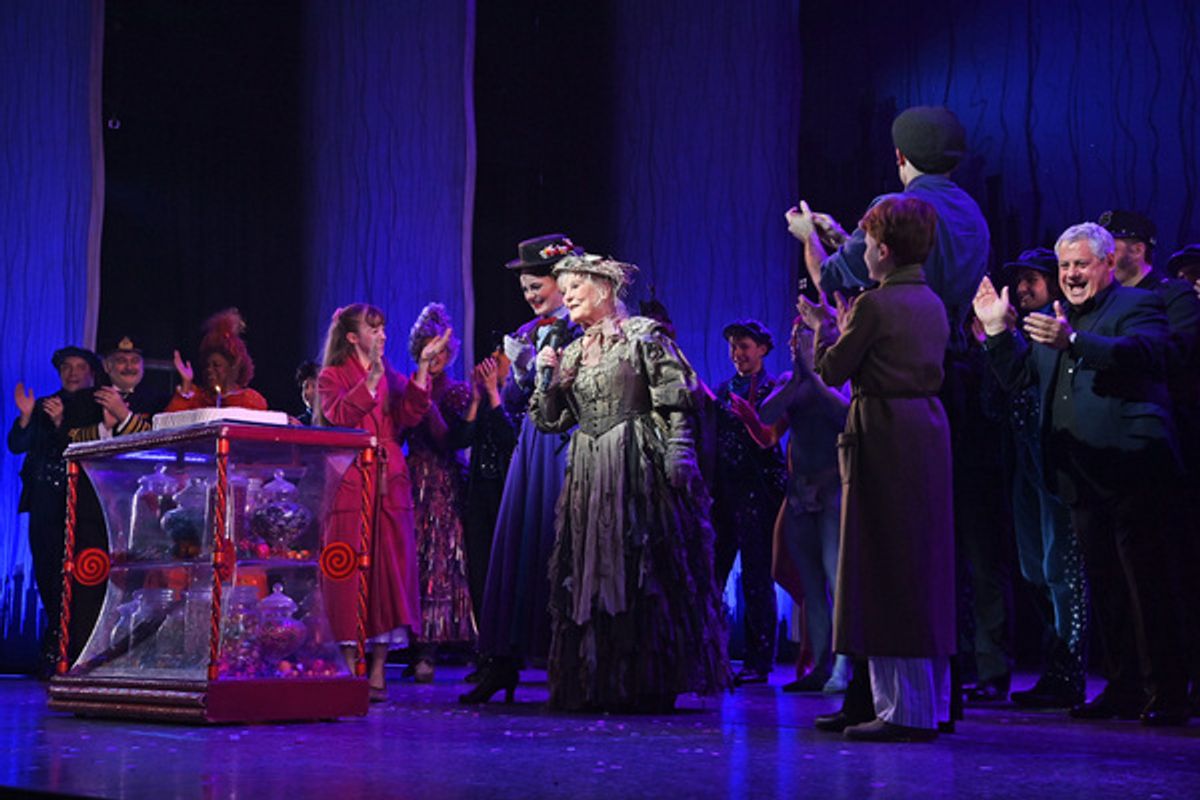 Maddison Thew, Lucie-Mae Sumner, Petula Clark, Charlie Stemp, Logan Clark and Sir Cameron Mackintosh at 