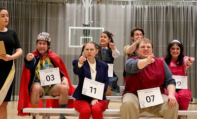 The cast of the 25th Putnam Count Spelling Bee at Gallery Players Photo