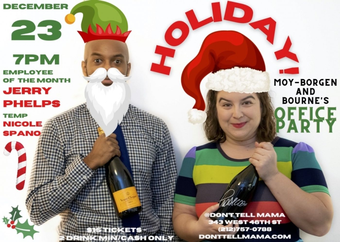 MOY-BORGEN & BOURNE'S OFFICE PARTY Returns to Don't Tell Mama For The Holidays December 23rd MOY-BORGEN & BOURNE'S OFFICE PARTY Returns to Don't Tell Mama For The Holidays December 23rd Image
