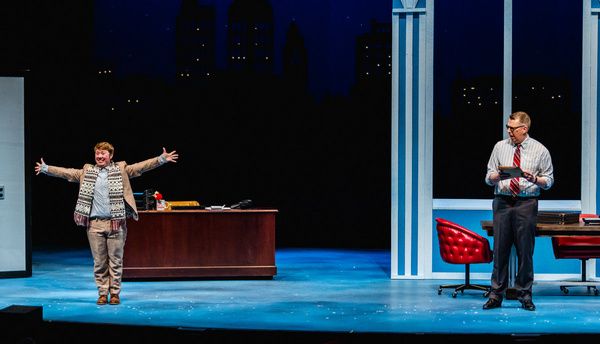 Sayer Keeley as Buddy and Brent Teclaw as Walter in Stages Theatre Company''s Elf the Photo