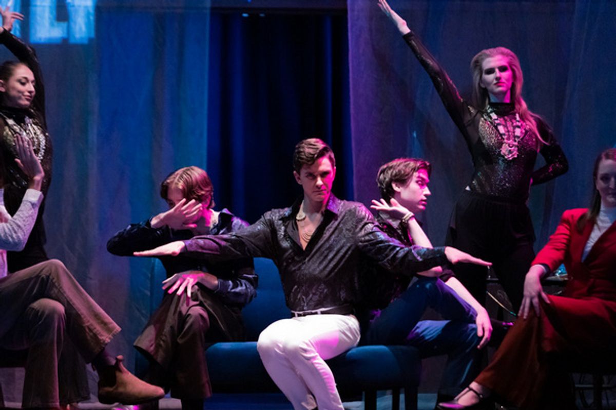 THE IMPORTANCE OF BEING EARNESTLY LGBTQ+ announces new cast! Picture of opening sequence of the play. Algy (middle) played by Ryan Knight indicates the play is starting.    Photo by Adam Smith Jr. at 