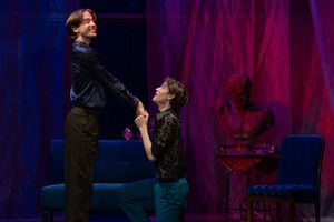 The proposal of Jack to Gwyn.  Diego Blanc Zoco (Gwyn) and Stephen Solomon (Jack).    Photo