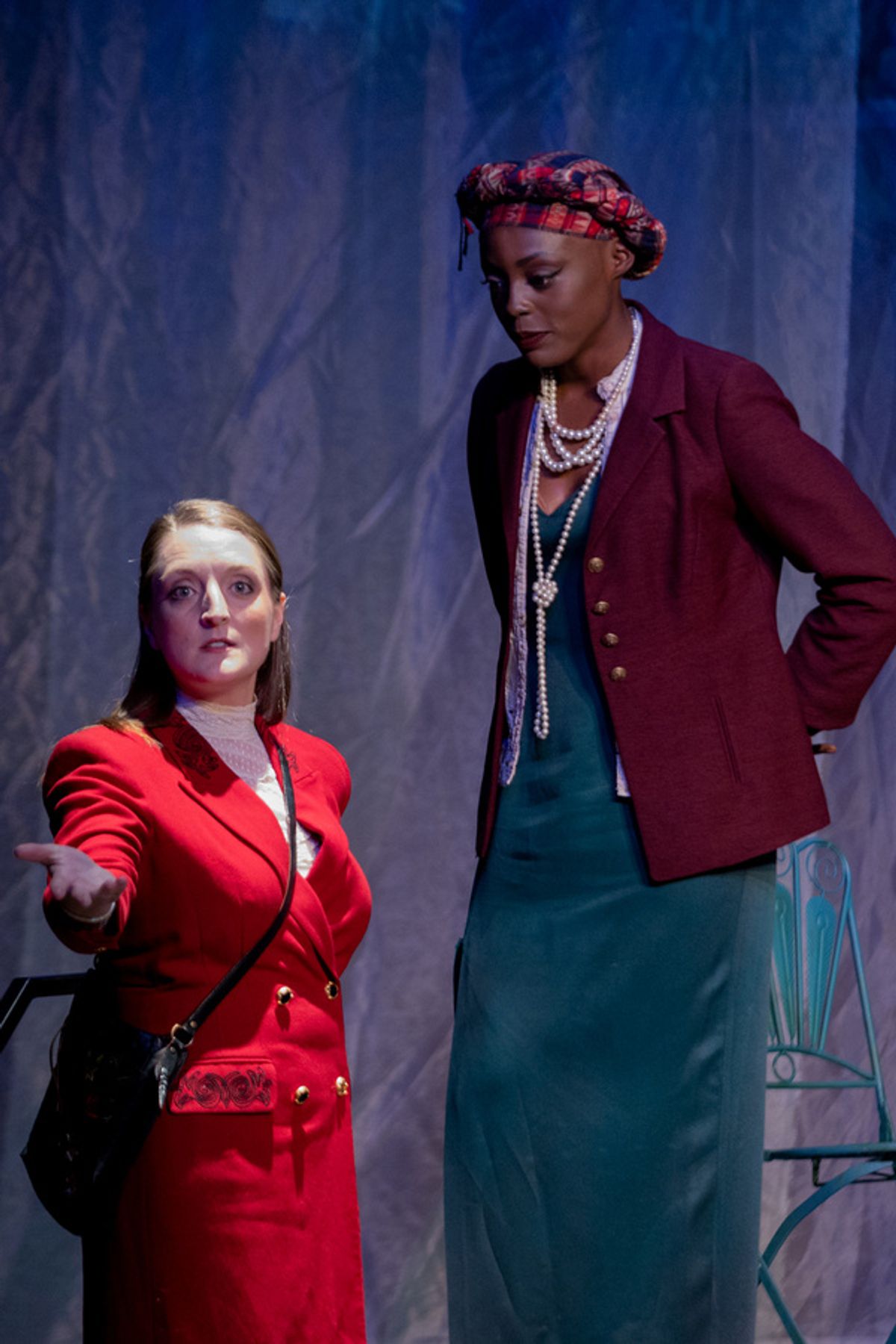 Carmen Nikae (Chasuble) and Lauren E King (Miss Prism).    Photo by Adam Smith Jr. at 