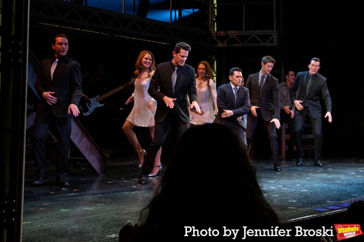 The cast of JERSEY BOYS at Photos: JERSEY BOYS Celebrates 4th Anniversary Off-Broadway