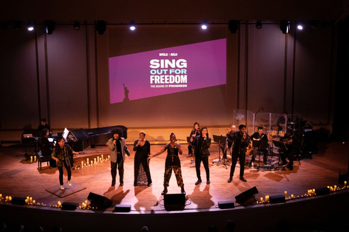 The cast of Sing Out For Freedom at Photos: See Peppermint, Judy Kuhn, Nikki M. James & More at SING OUT FOR FREEDOM