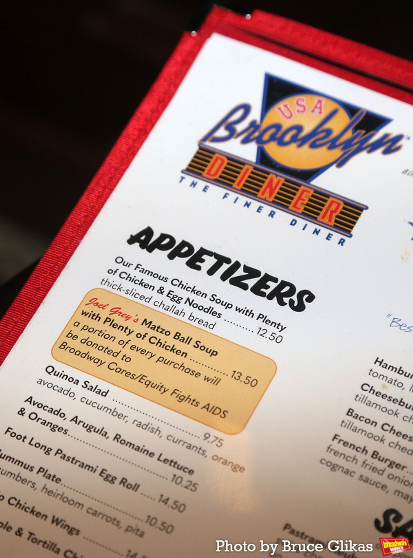 Photos: Brooklyn Diner Honors Joel Grey with Re-Named Matzo Ball Soup to Benefit BC/EFA Photos: Brooklyn Diner Honors Joel Grey with Re-Named Matzo Ball Soup to Benefit BC/EFA Image