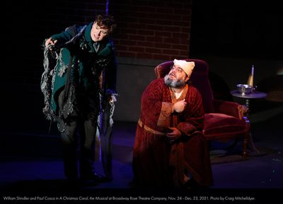 William Shindler and Paul Cosca in ?A Christmas Carol, the Musical? at Broadway Rose  Photo