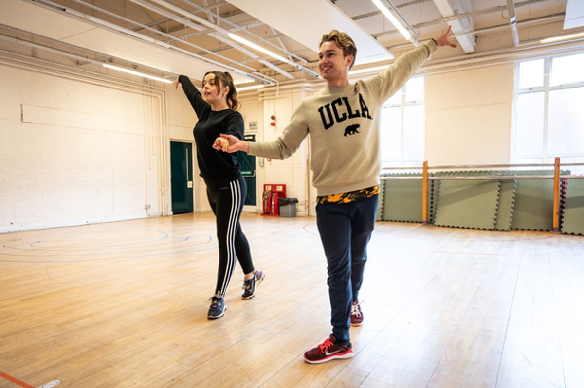 Evie Pickerill and AJ Pritchard at Photos: Inside Rehearsal For CINDERELLA Pantomime at the Wolverhampton Grand Theatre